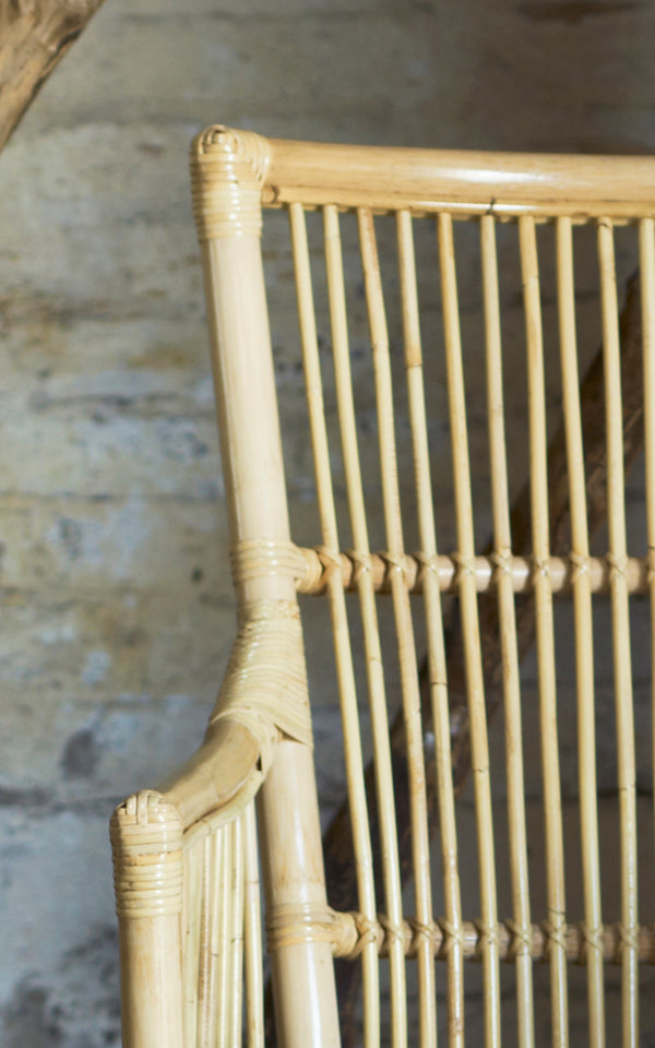 Esta es una imagen de detalle de Davinci silla de comedor en natural rattan.