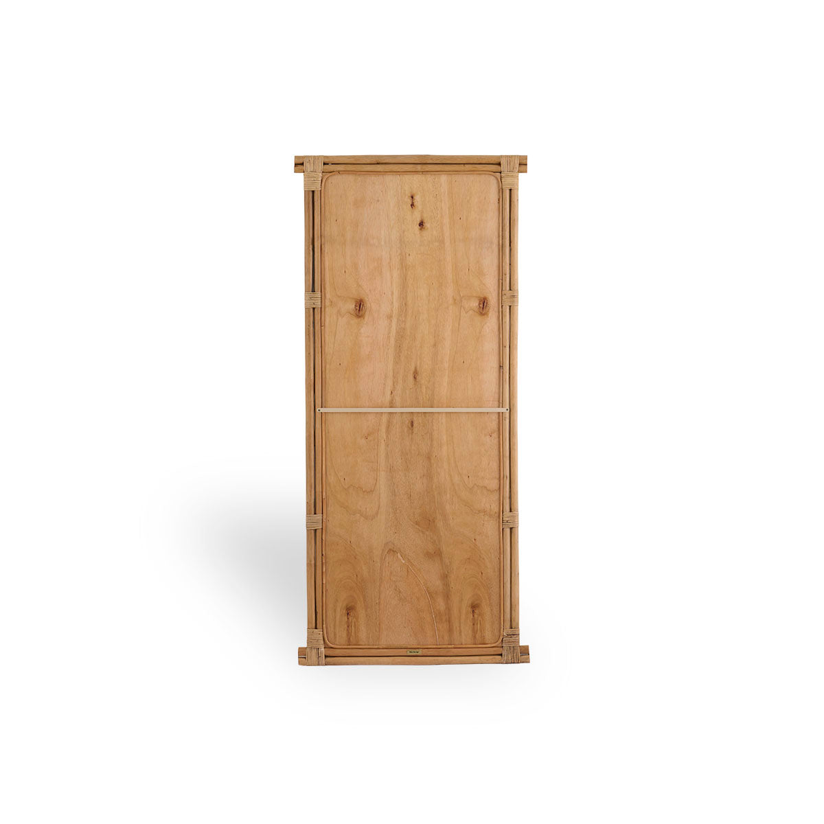 Espejo de cuerpo entero Rasmus, altura 180 cm, hecho a mano con ratán de alta calidad de Indonesia en color Antique Brown. Diseño minimalista y elegante.