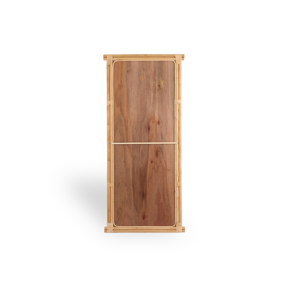 Espejo de cuerpo entero Rasmus, altura 180 cm, hecho a mano con ratán de alta calidad de Indonesia en color natural. Diseño minimalista y elegante.