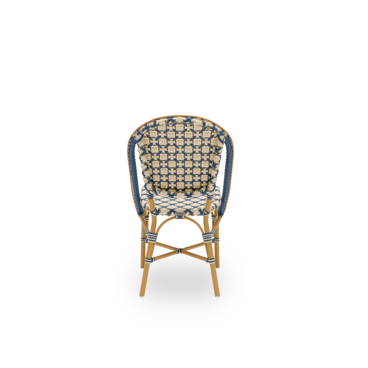 Esta es una imagen de detalle de Sofie en almond aluminium frame starweave ivory navy blue cappuccino artfibre.