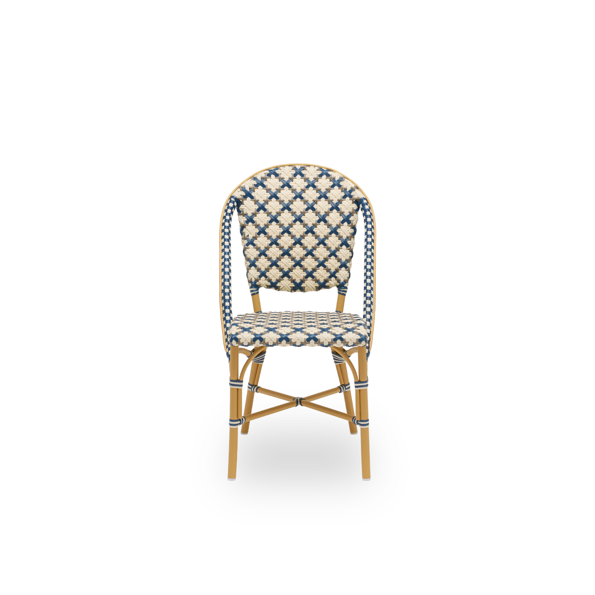 Esta es una imagen de detalle de Sofie en almond aluminium frame starweave ivory navy blue cappuccino artfibre.