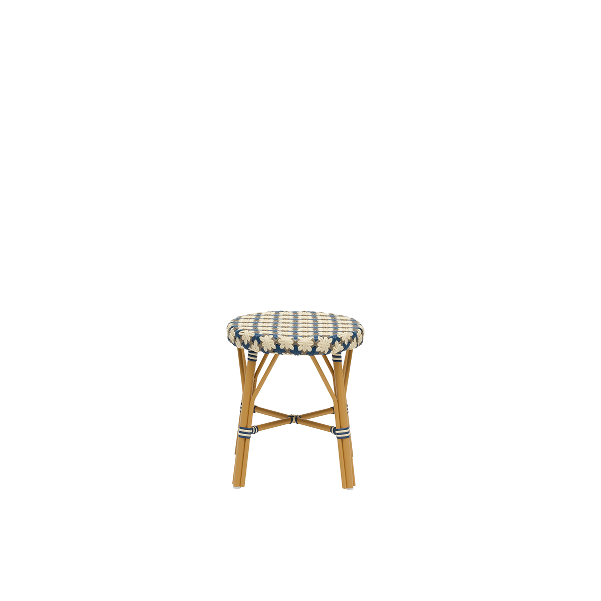 Esta es una imagen de detalle de Simone en almond aluminium frame starweave ivory navy blue cappuccino artfibre.