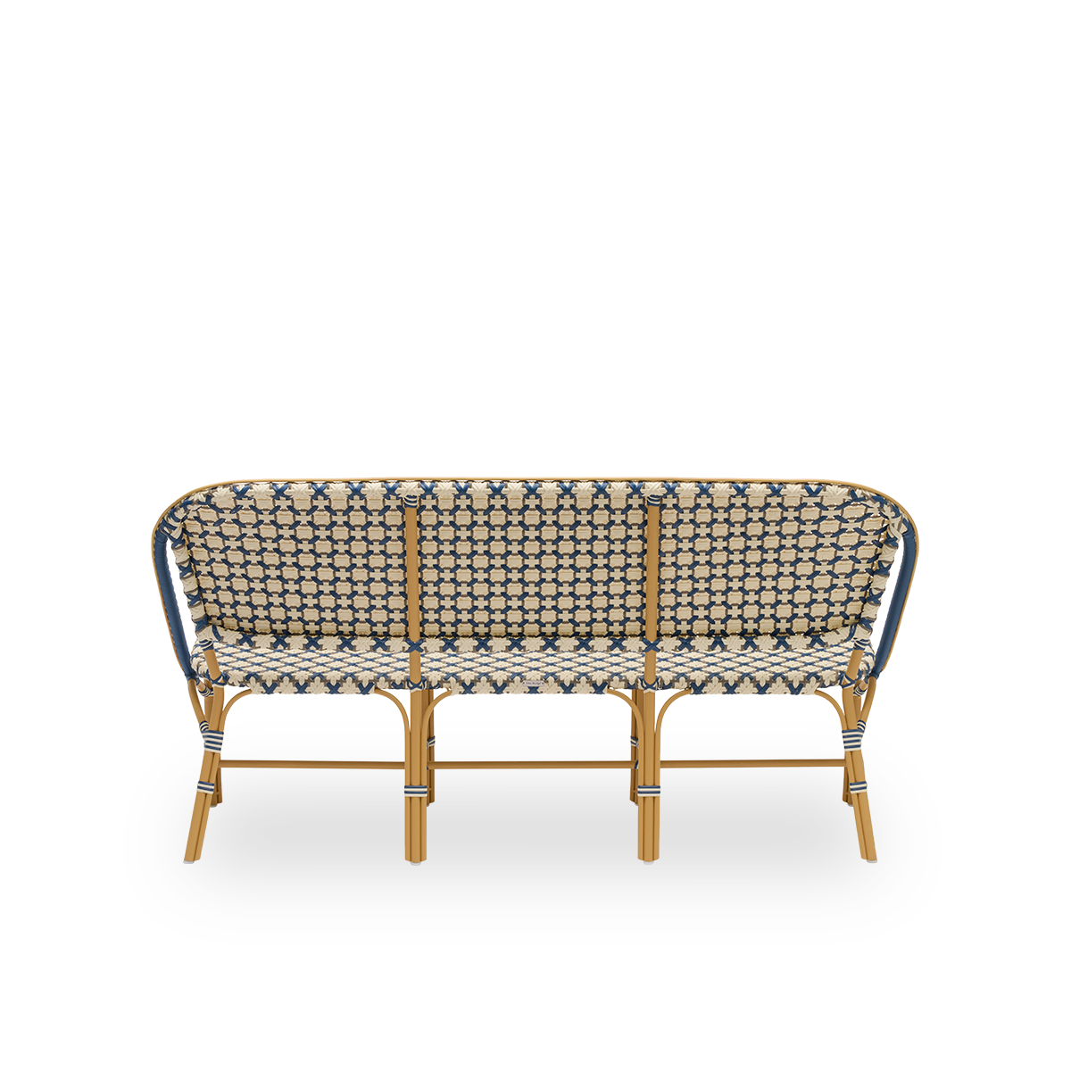 Esta es una imagen de detalle de Sofie en almond aluminium frame starweave ivory navy blue cappuccino artfibre.