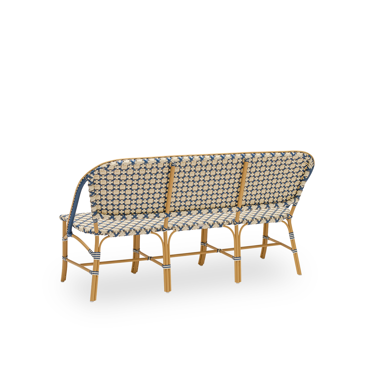 Esta es una imagen de detalle de Sofie en almond aluminium frame starweave ivory navy blue cappuccino artfibre.