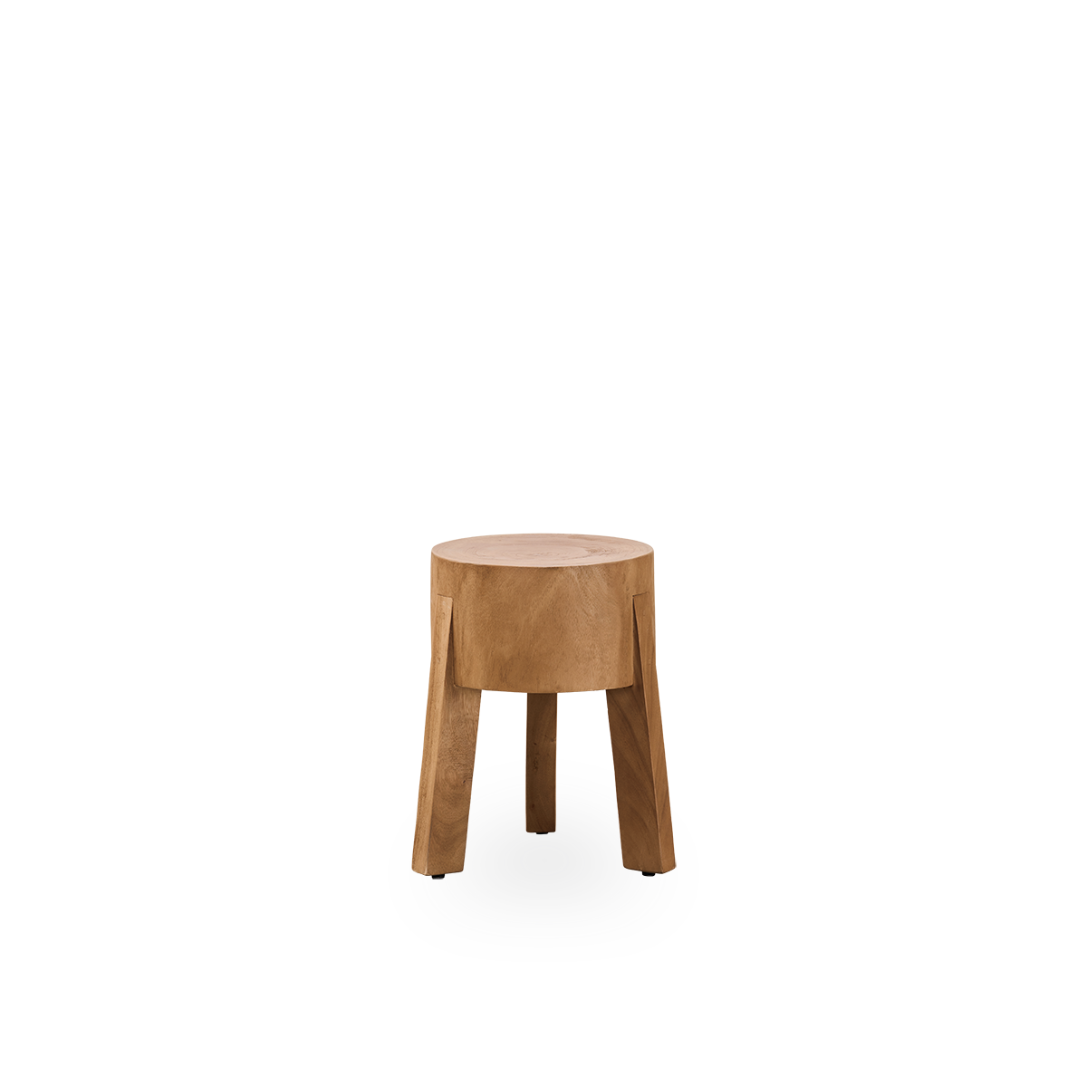 Esta es una imagen de detalle de Roger Stool en teak indoor.