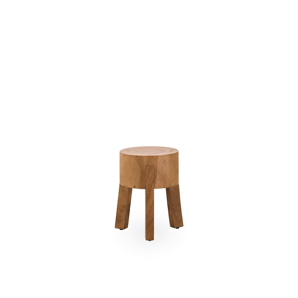 Esta es una imagen de detalle de Roger Stool en teak indoor.