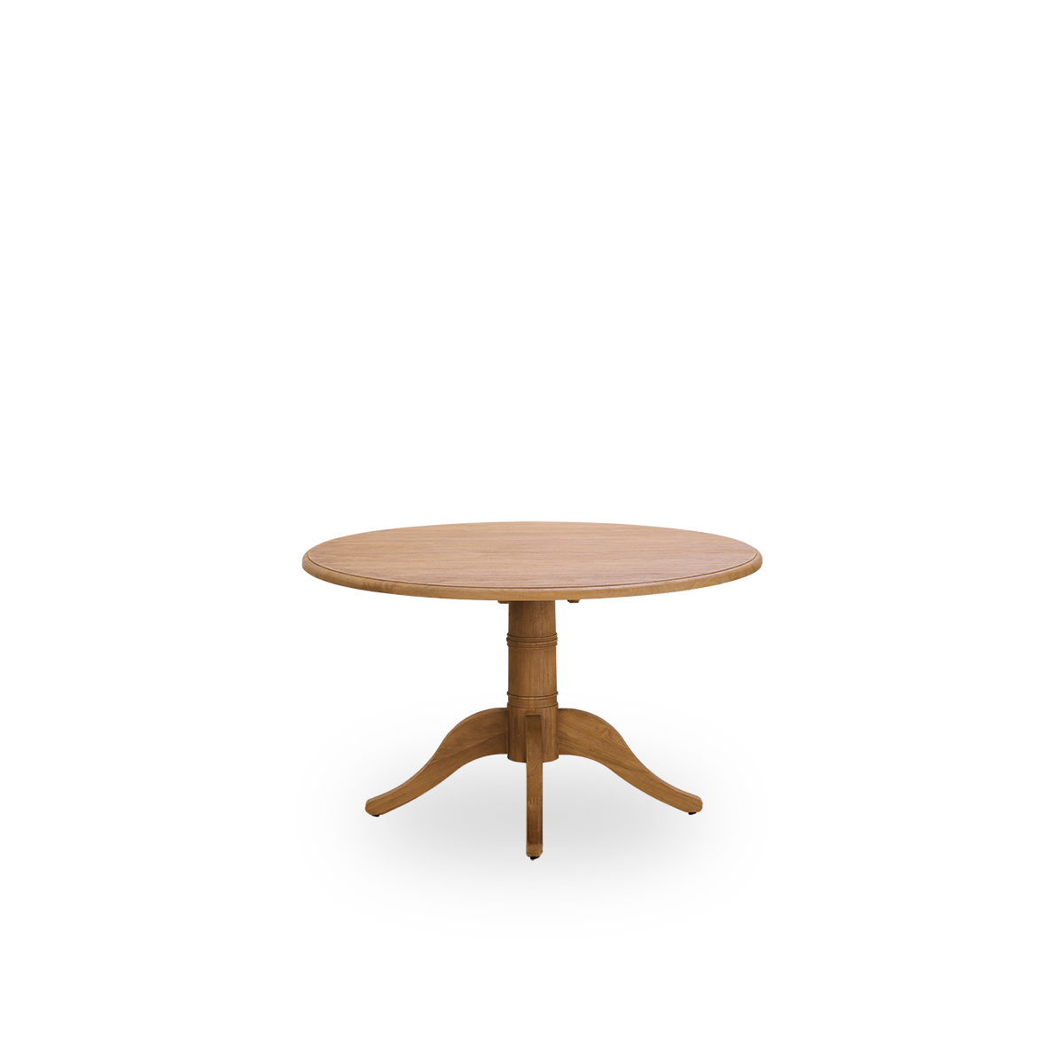 Esta es una imagen de detalle de Michel Teak Dining Table Ø120 cm en teak indoor.