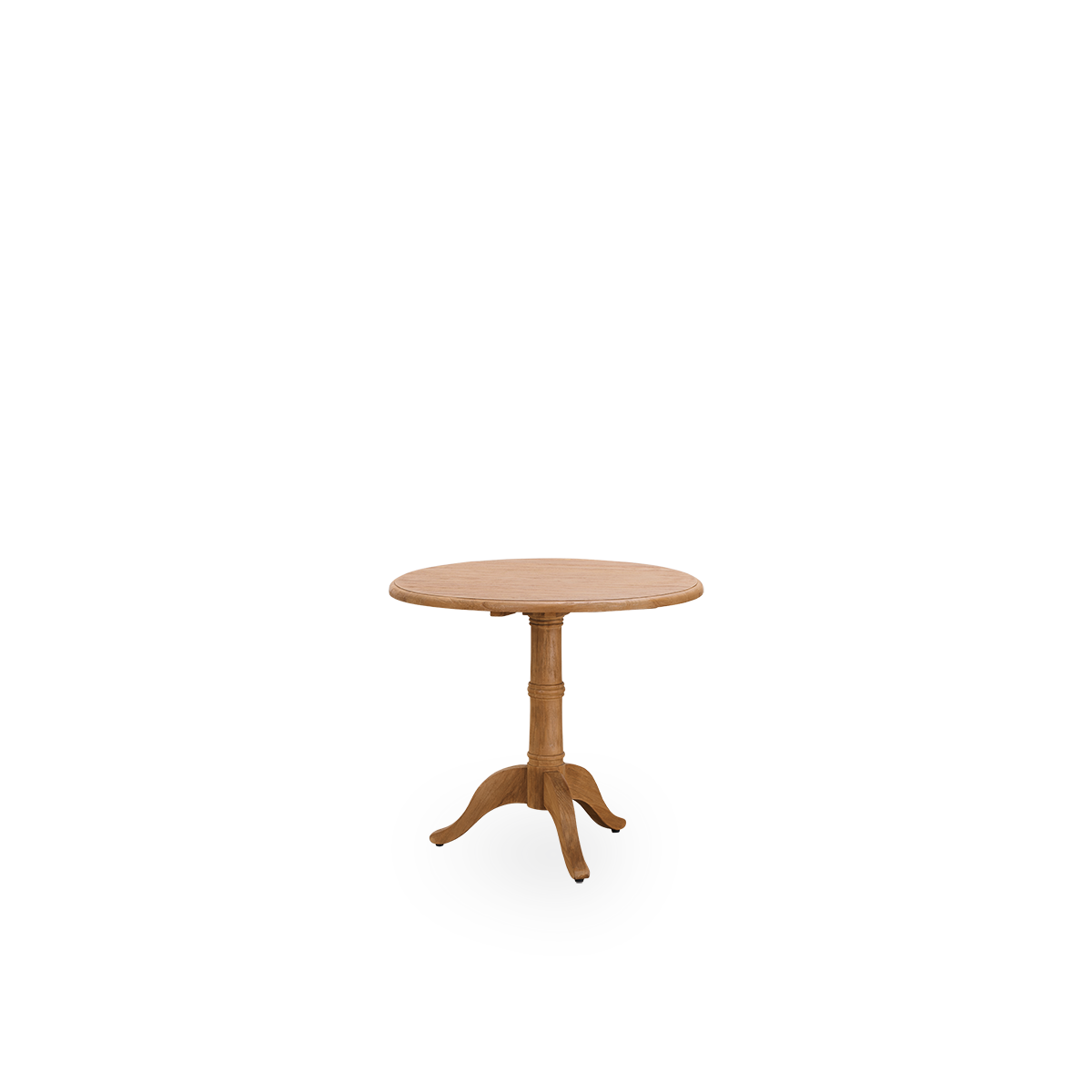 Esta es una imagen de detalle de Michel Teak Dining Table Ø80 cm en teak indoor.