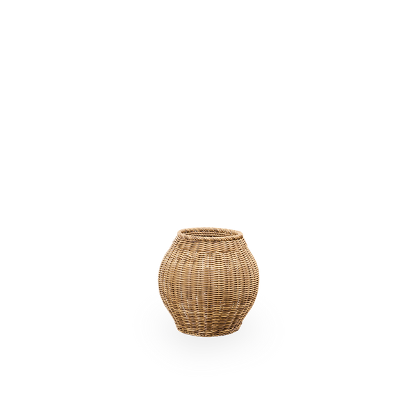 Cesta exterior Ellis en color Castaño, tejida a mano con 70 % de ArtFibre reciclado y 30 % nuevo. Ø40 cm.