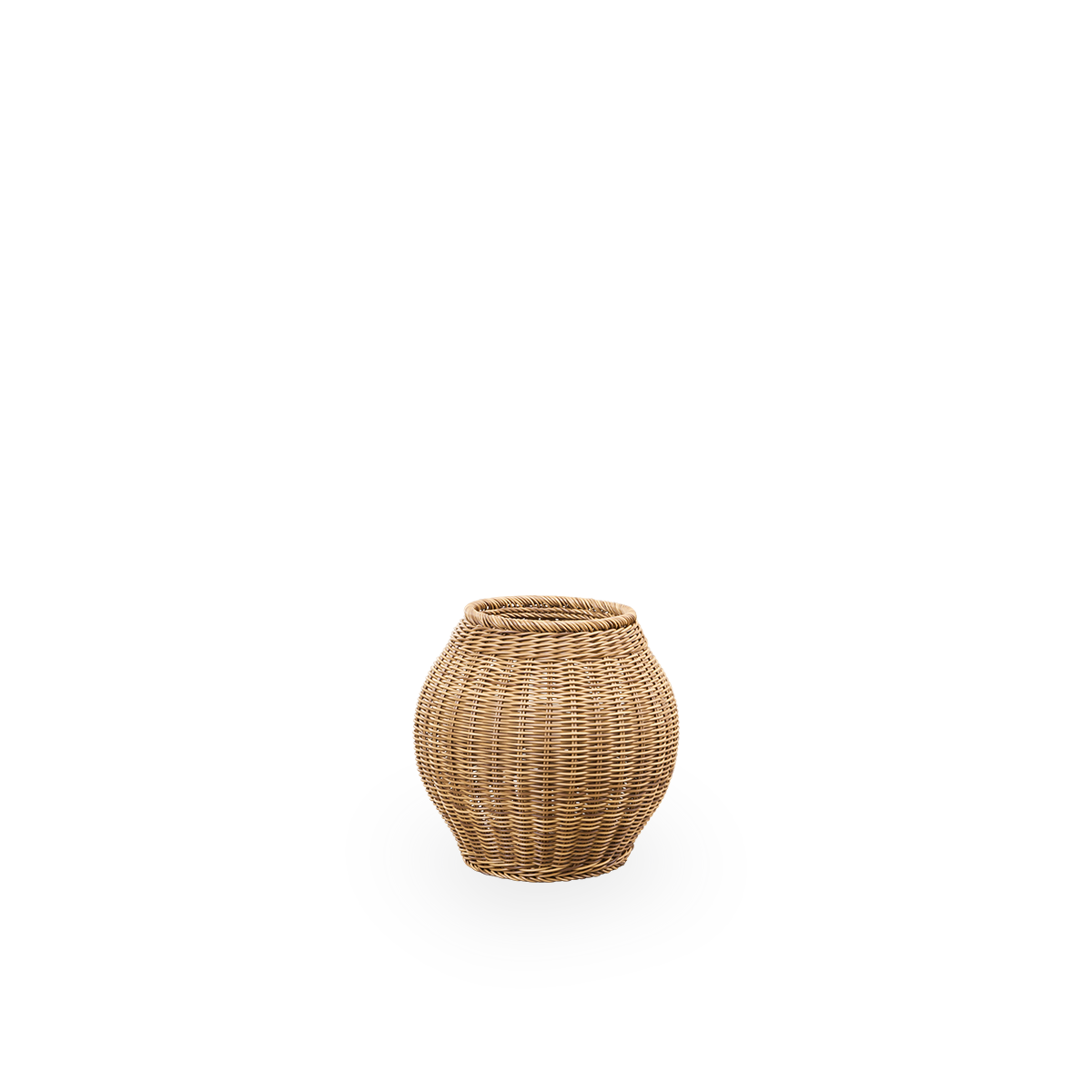 Cesta exterior Ellis en color Castaño, tejida a mano con 70 % de ArtFibre reciclado y 30 % nuevo. Ø40 cm.