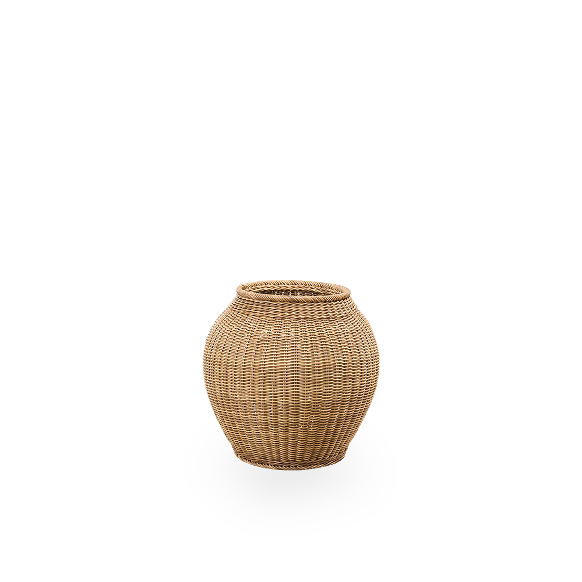 Cesta exterior Ellis en color Castaño, tejida a mano con 70 % de ArtFibre reciclado y 30 % nuevo. Ø50 cm.