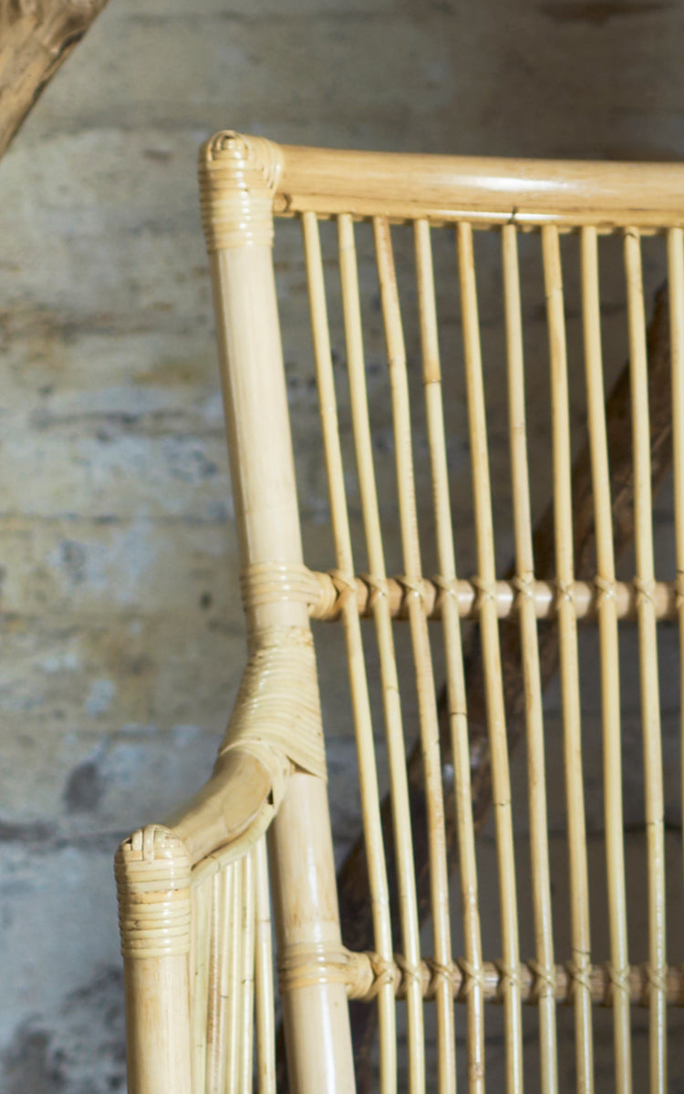 Esta es una imagen de detalle de Davinci silla de comedor en natural rattan.
