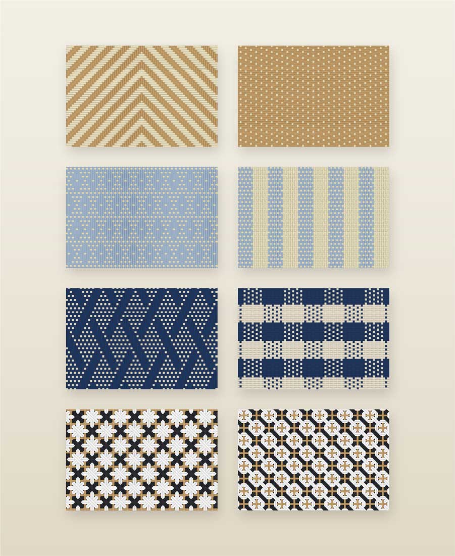 Mosaico Custom Weave Styles que enlaza con la sección Custom Weave Styles